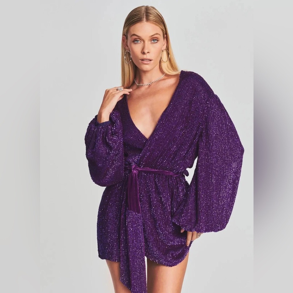 Retrofete Gabrielle Robe Dress - royal purple